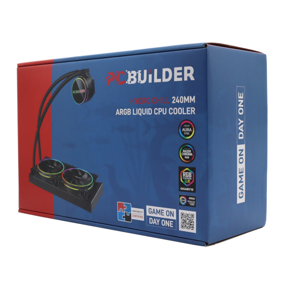 PCBuilder Hydro Chill 240MM AIO Liquid CPU Cooler ARGB - Stellar Technologies
