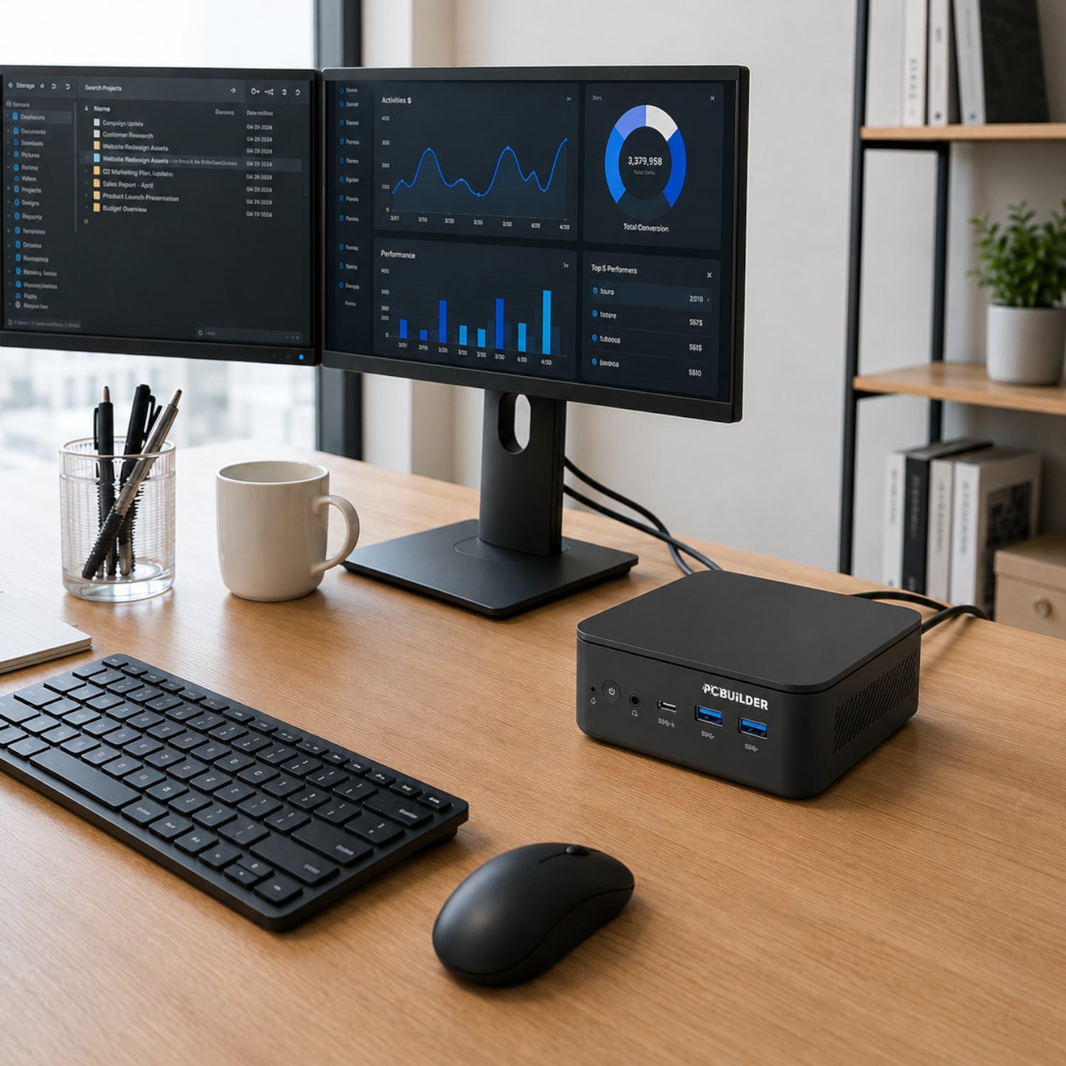 PCBuilder CUBE Mini PC - Intel Core 3-100U, 12GB, 512GB SSD, Win 11 Home - Stellar Technologies