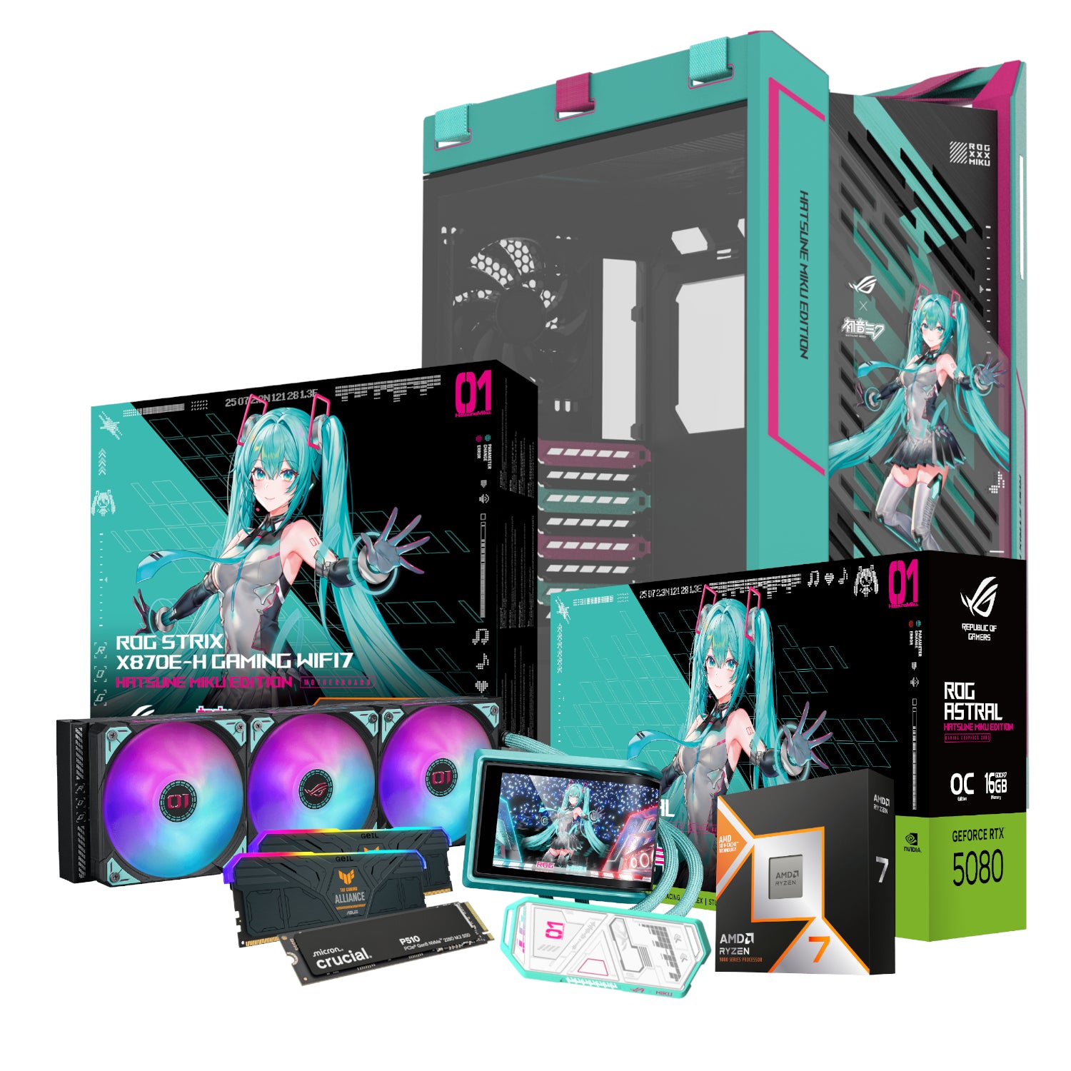 PCBuilder Ryzen 7 9800X3D ASUS X MIKU Windows 11 Gaming PC - Stellar Technologies