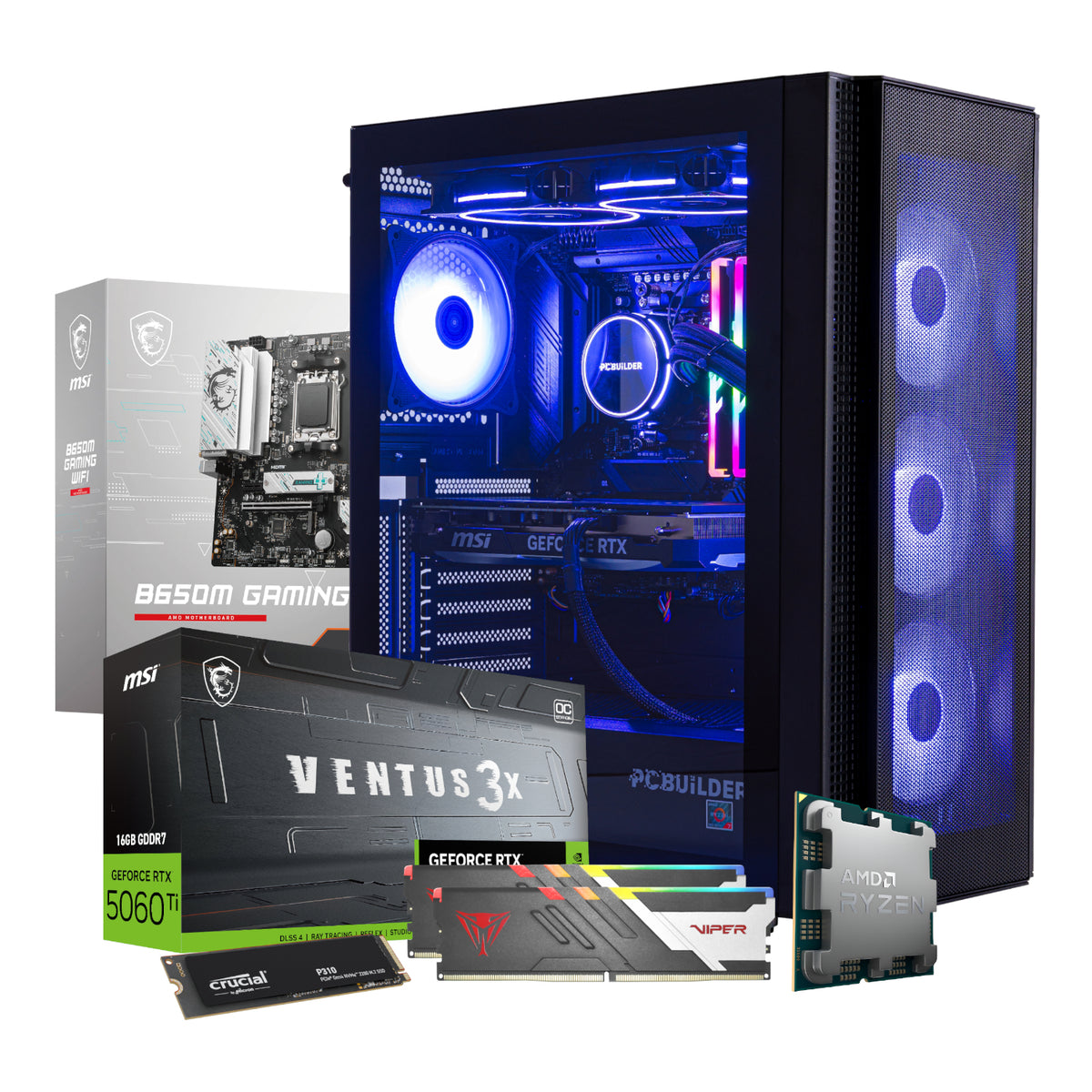 PCBuilder Ryzen 5 9600X NEXUS Windows 11 Gaming PC - Stellar Technologies