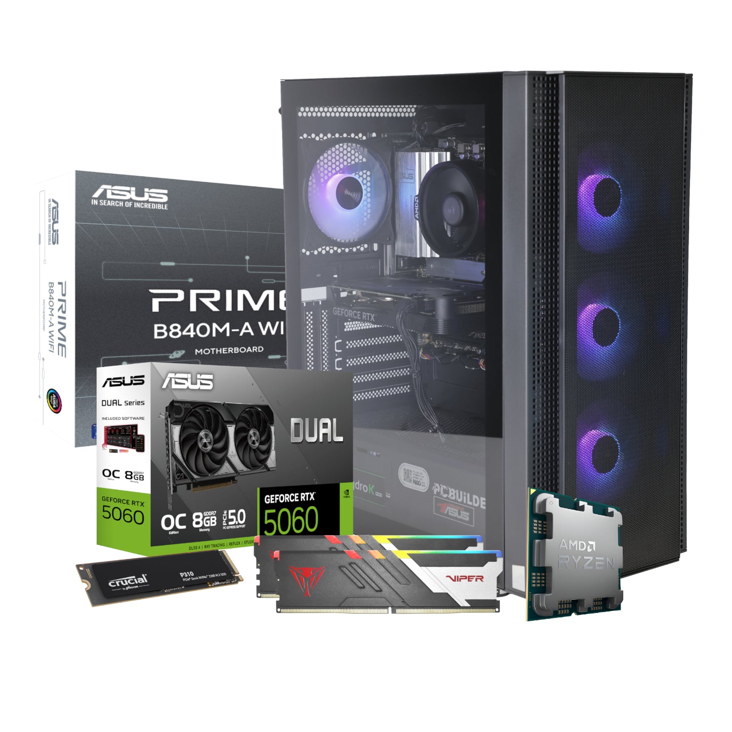 PCBuilder Ryzen 5 8400F OBLIVION Windows 11 Gaming PC - Stellar Technologies