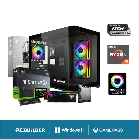 PCBuilder Ryzen 5 8400F RECON Windows 11 Gaming PC - Stellar Technologies