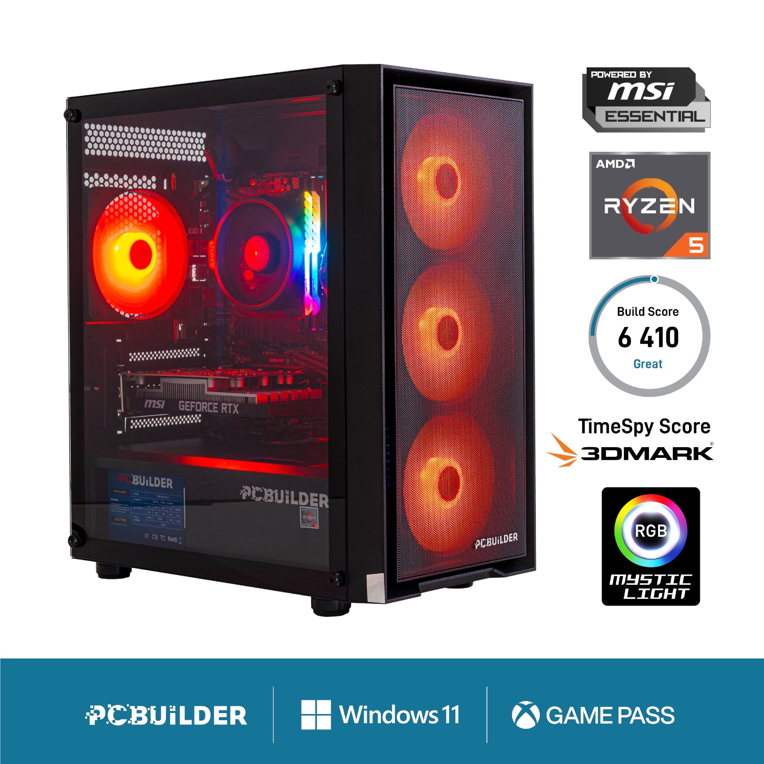PCBuilder Ryzen 5 5500 SCOUT Windows 11 Gaming PC - Stellar Technologies