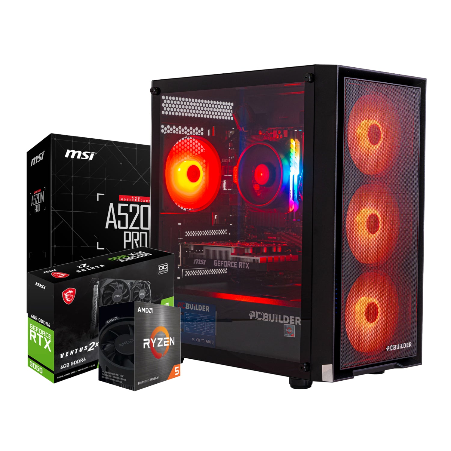PCBuilder Ryzen 5 5500 SCOUT Windows 11 Gaming PC - Stellar Technologies