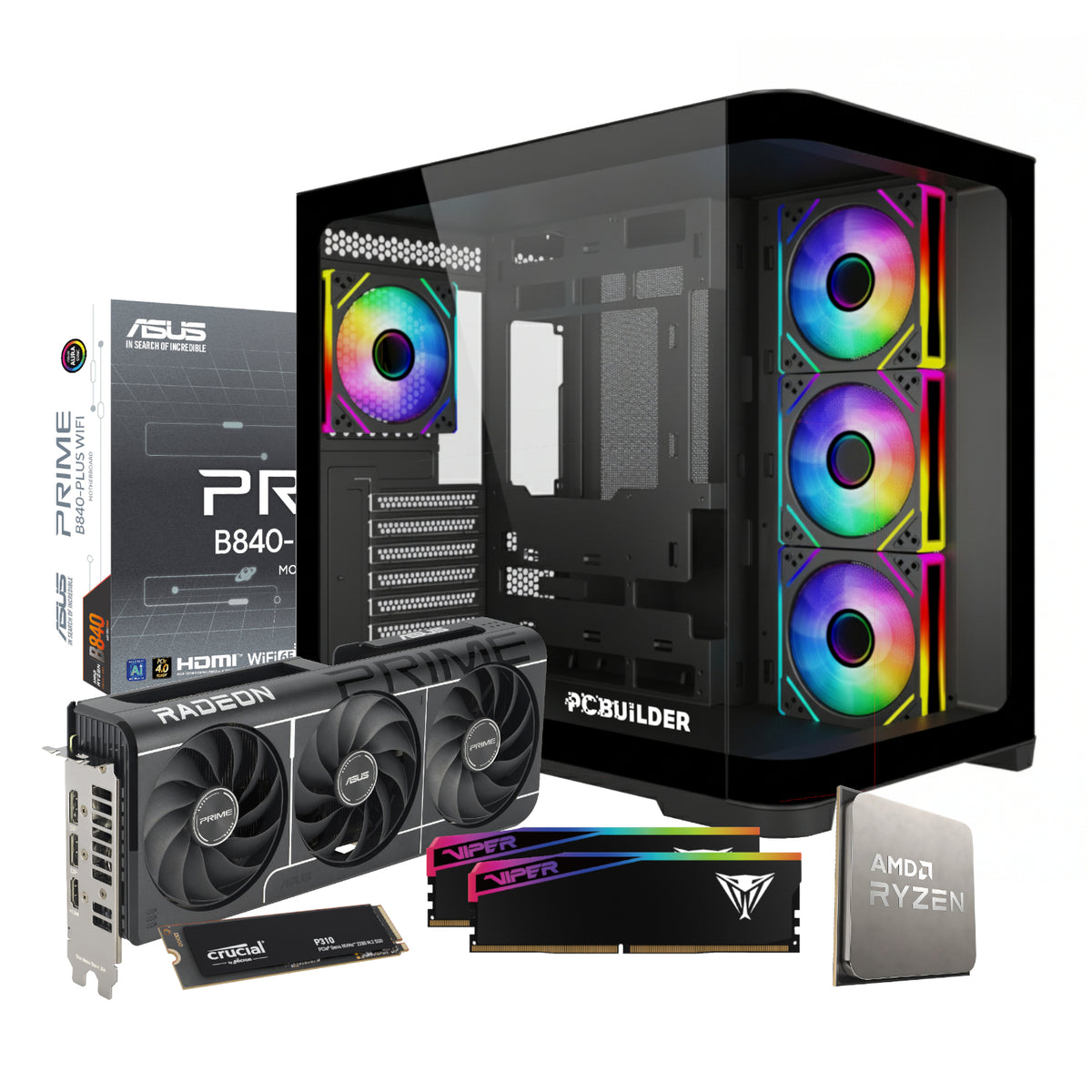 PCBuilder Ryzen 5 7600 SEEKER Windows 11 Gaming PC - Stellar Technologies