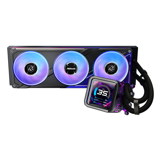 ASRock Phantom Gaming 360 LCD All-in-one Liquid CPU Cooler - Black