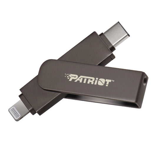 Patriot iLuxe Stick C 256GB USB 3.2 GEN 1 Type C + Lightning Flash Drive - Black - Stellar Technologies