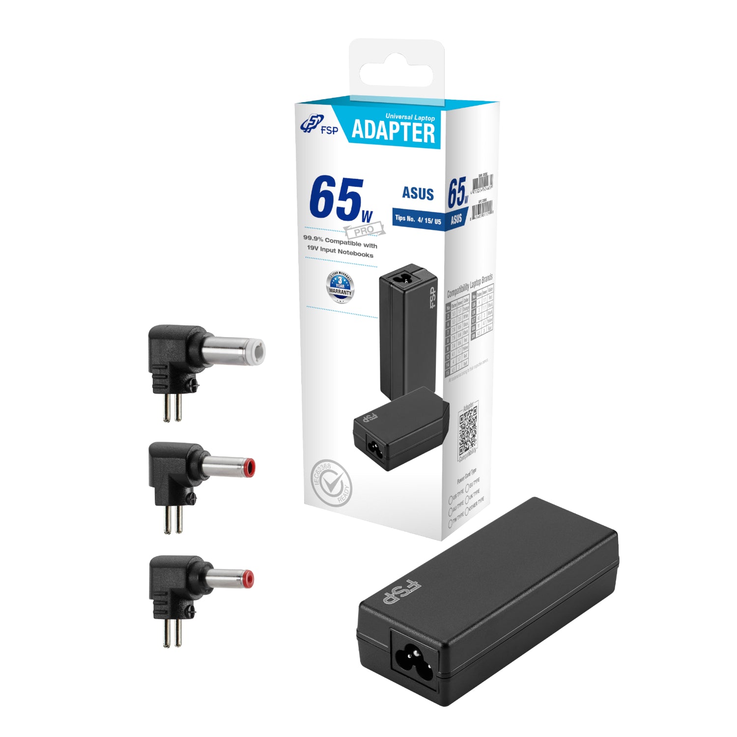 FSP PRO 65W Universal Laptop Adapter - Asus - Stellar Technologies