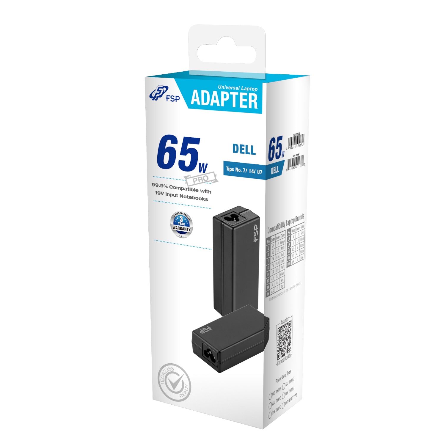 FSP PRO 65W Universal Laptop Adapter - Dell - Stellar Technologies