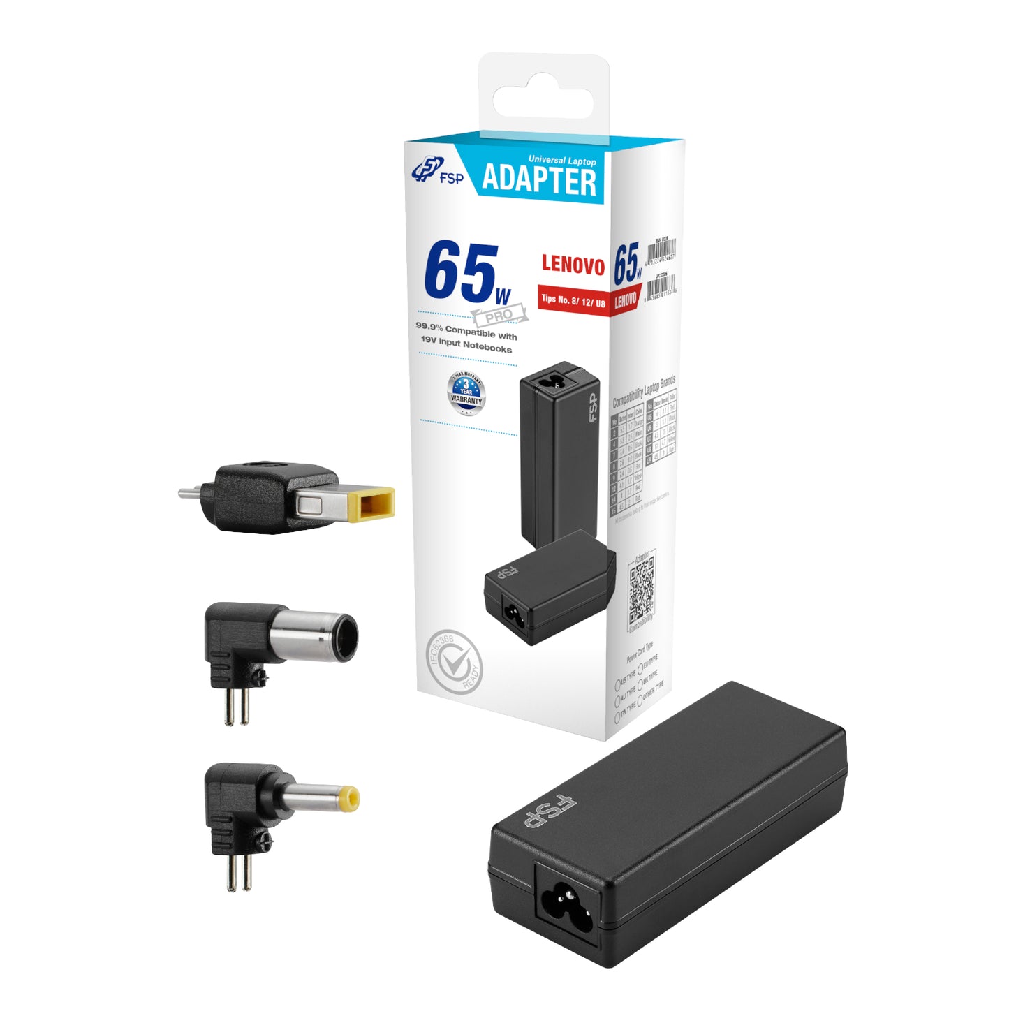 FSP PRO 65W Universal Laptop Adapter - Lenovo - Stellar Technologies