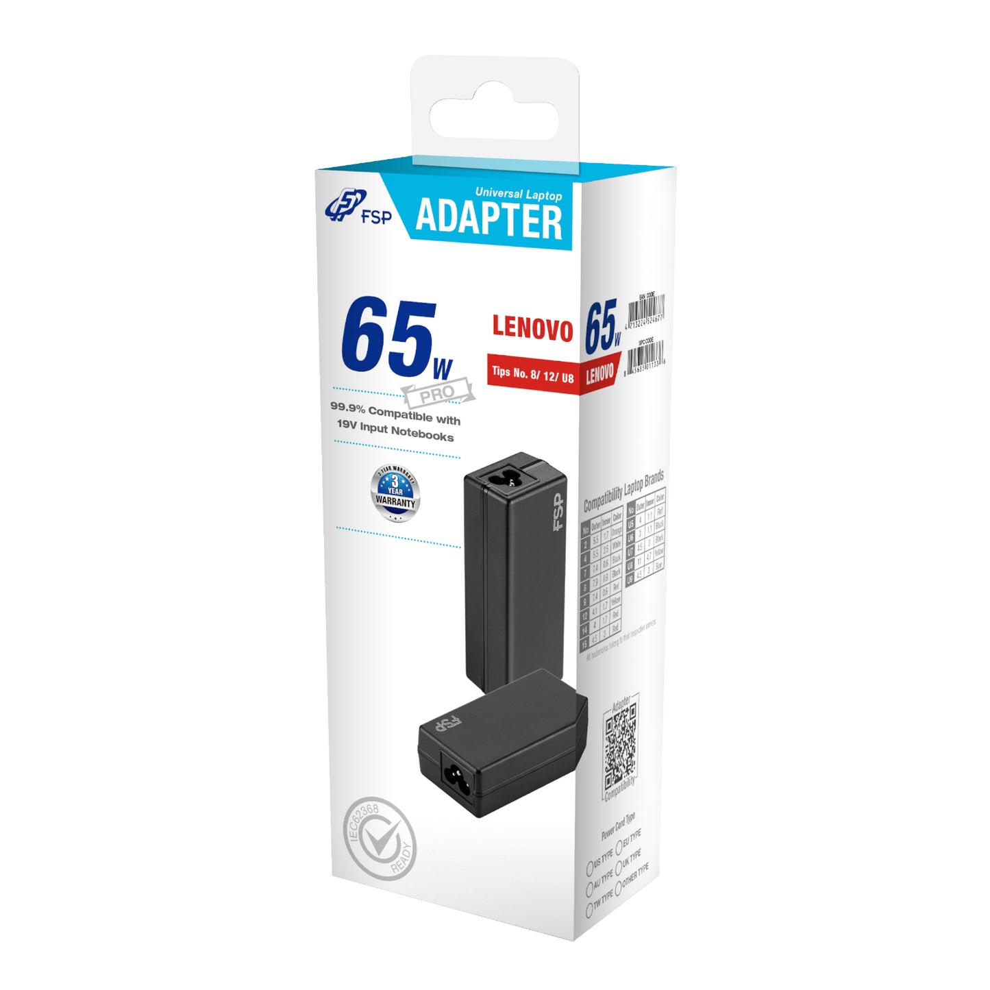 FSP PRO 65W Universal Laptop Adapter - Lenovo - Stellar Technologies
