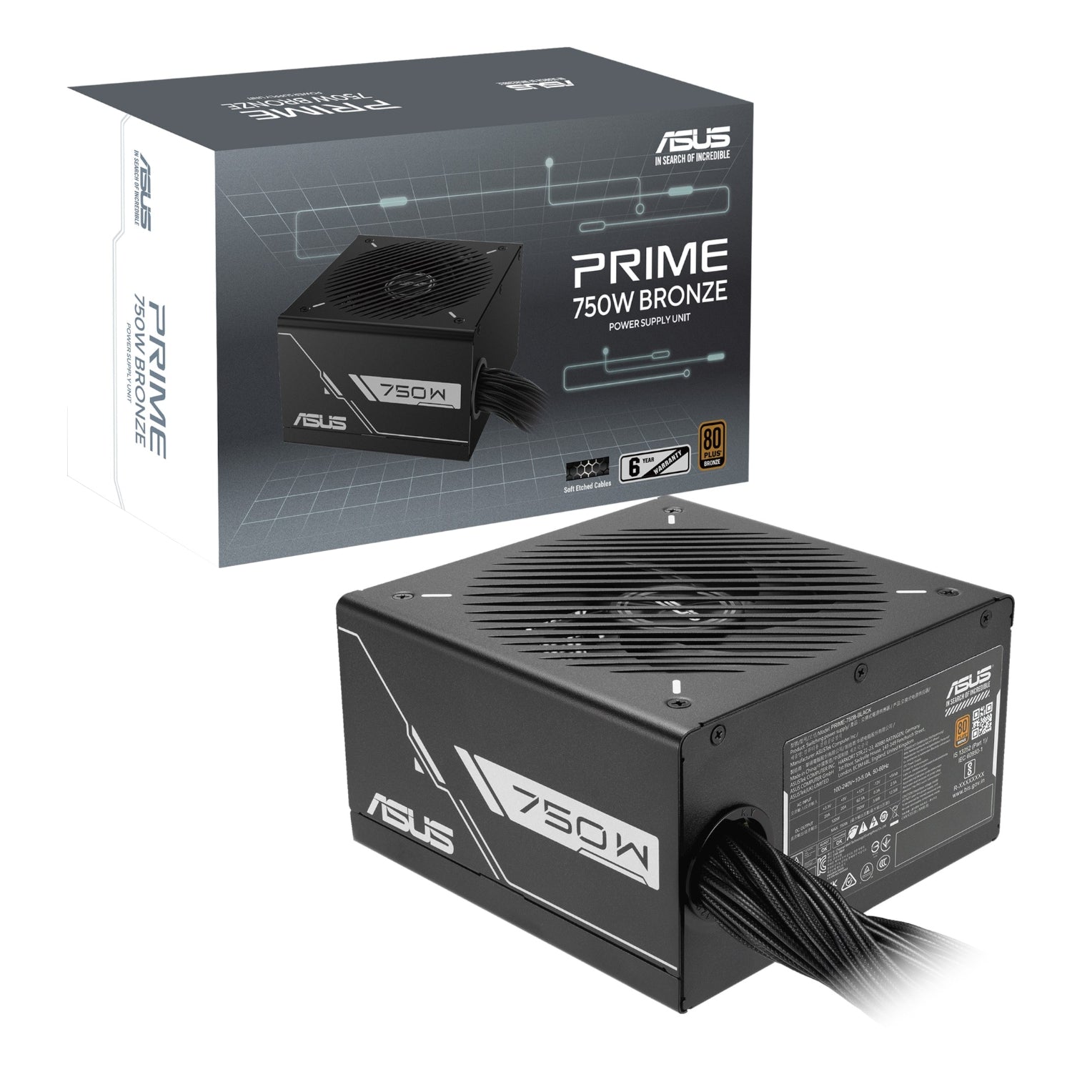 Asus PRIME 750W 80 PLUS Bronze ATX Non-modular Power Supply - Stellar Technologies