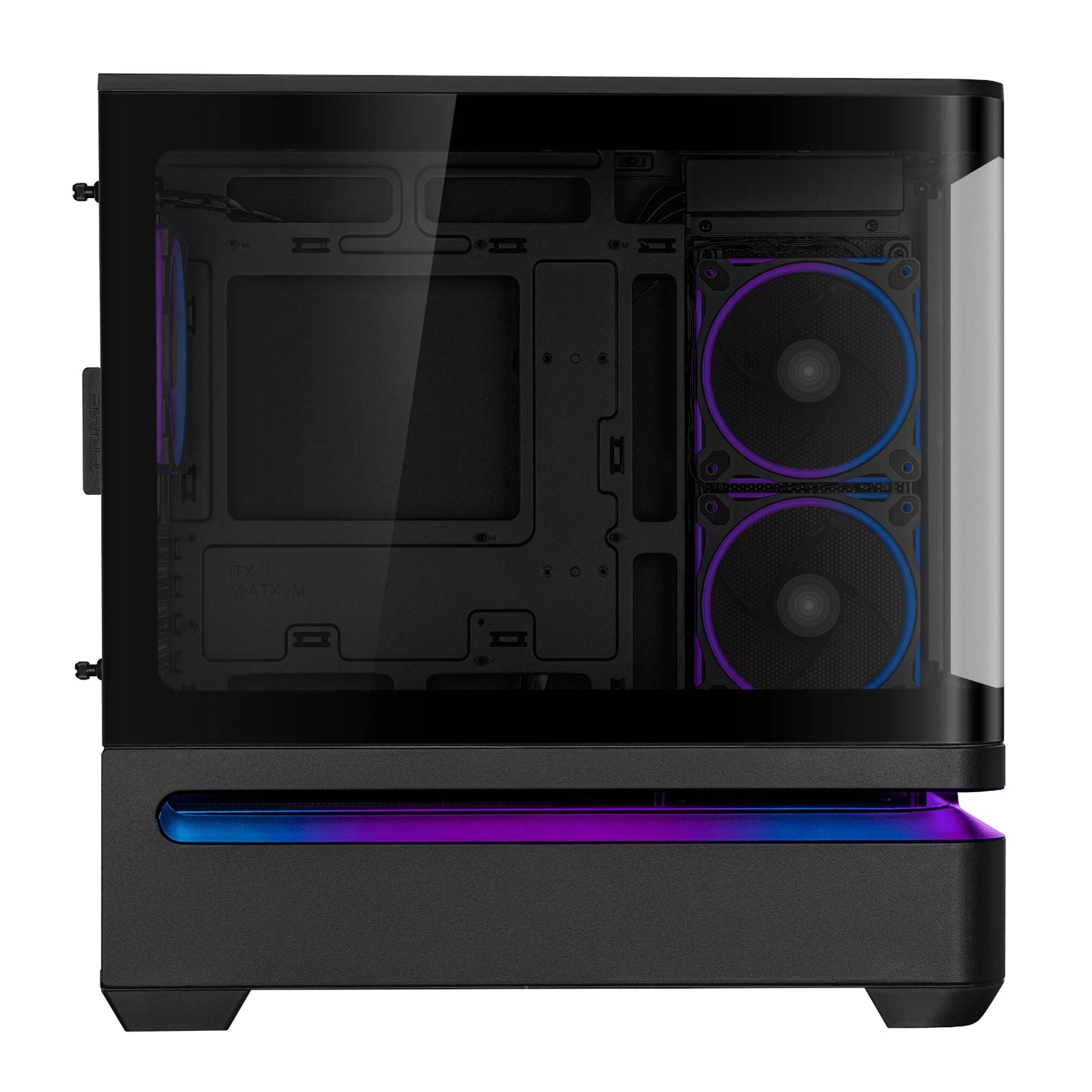 Asus Prime AP202 ARGB Curved Tempered Glass Micro-ATX Chassis - Black - Stellar Technologies