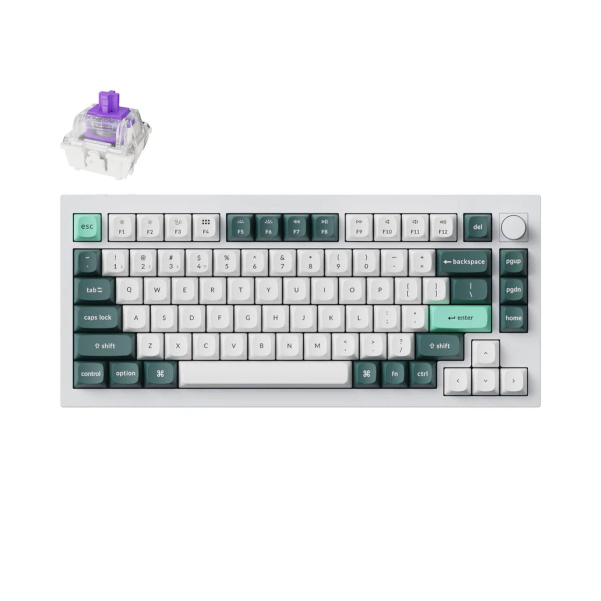 Keychron Q1H-P1 QMK Wireless Custom Keyboard - White - Stellar Technologies