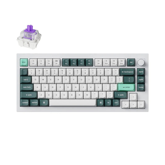Keychron Q1H-P1 QMK Wireless Custom Keyboard - White - Stellar Technologies