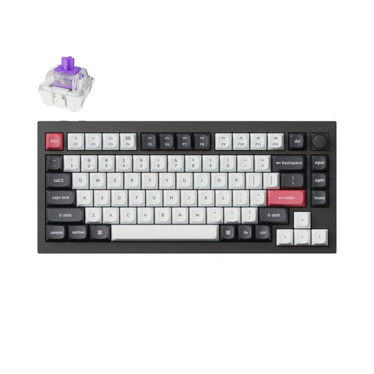 Keychron Q1H-M1 QMK Wireless Custom Keyboard - Black - Stellar Technologies