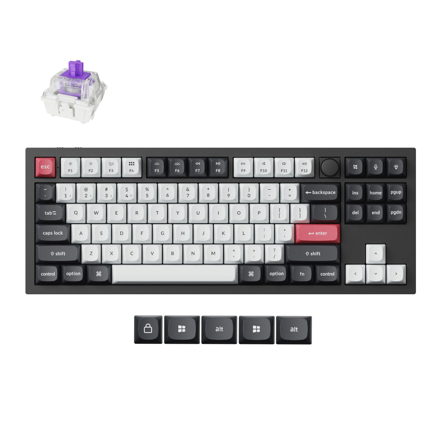 Keychron Q3 HE 80% Wireless Mechanical Keyboard (Nebula Switch) - Carbon Black - Stellar Technologies