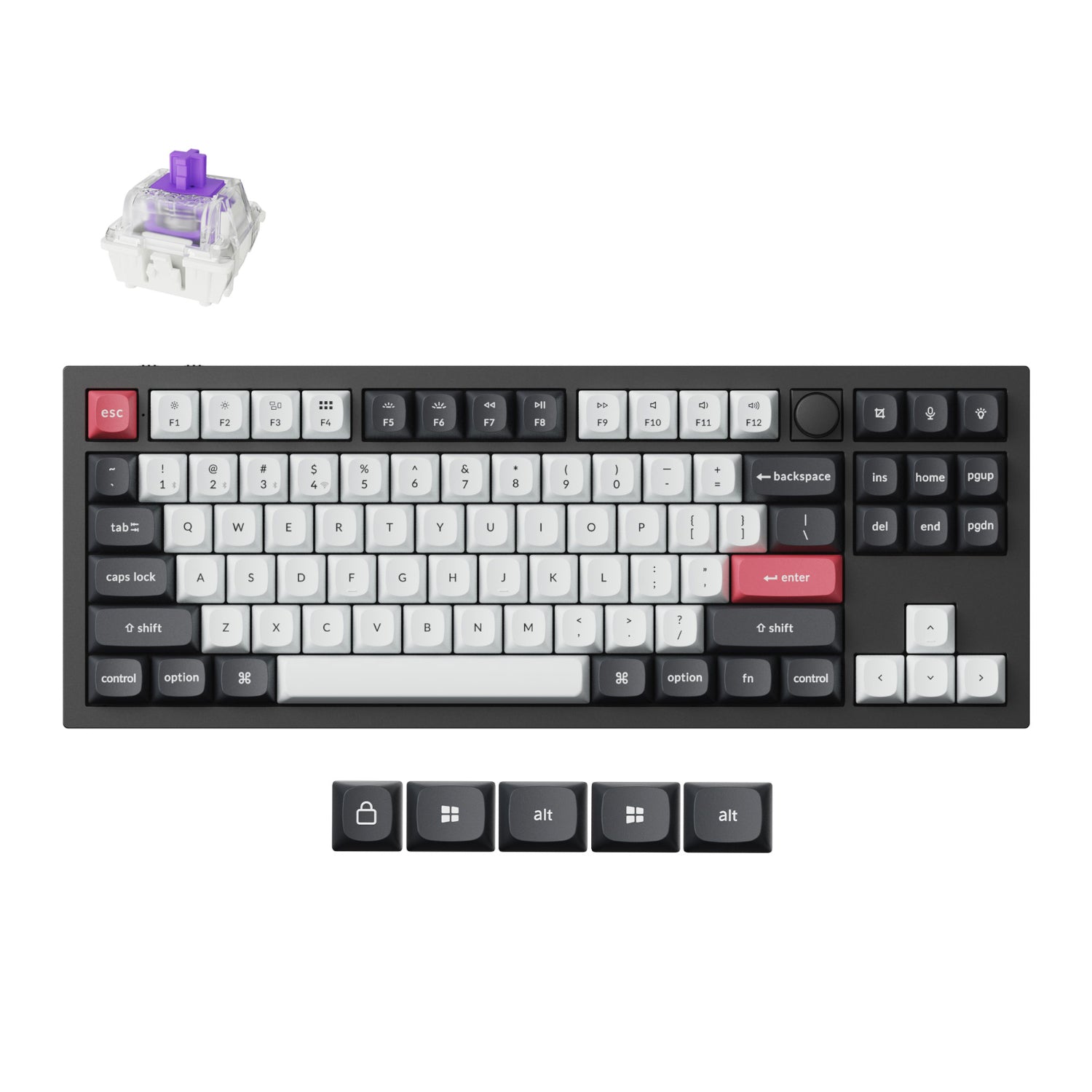 Keychron Q3 HE 80% Wireless Mechanical Keyboard (Nebula Switch) - Carbon Black - Stellar Technologies