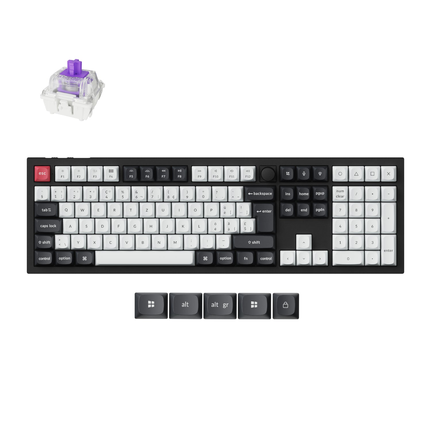 Keychron Q6 HE Full-size Wireless Mechanical Keyboard (Nebula Switch) - Carbon Black - Stellar Technologies