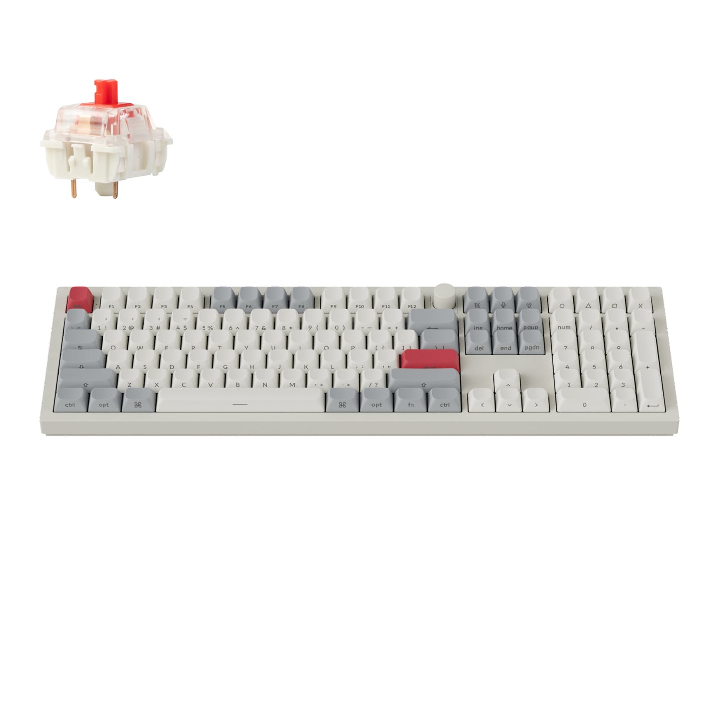 Keychron Q6 Max Wireless Mechanical Keyboard OSA Gateron Red Jupiter Switches - Shell White