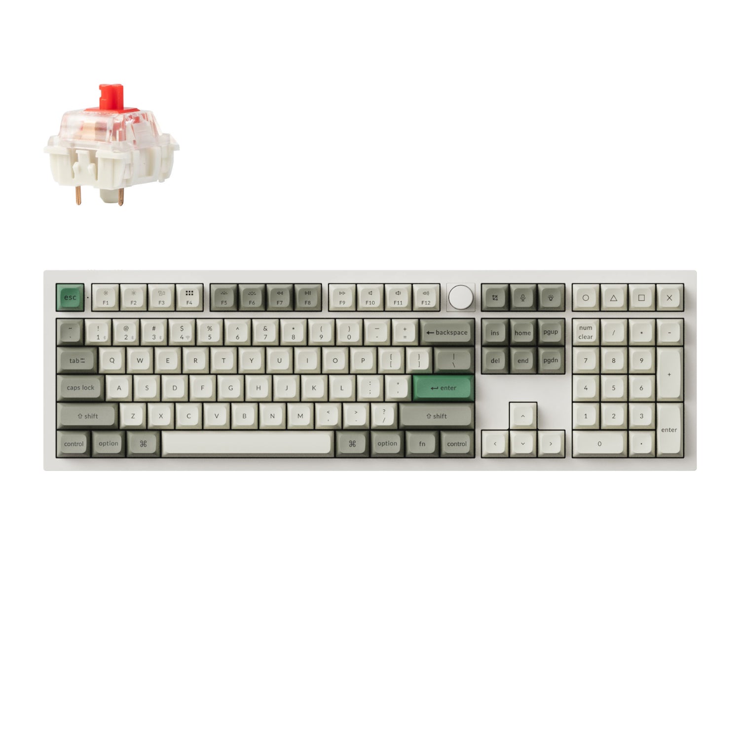 Keychron Q6 Max Wireless Mechanical Keyboard KSA Gateron Red Jupiter Switches - Shell White - Stellar Technologies