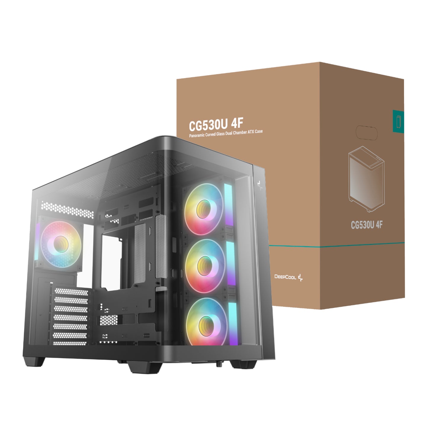 DeepCool CG530U 4F ATX Gaming Chassis - Black - Stellar Technologies