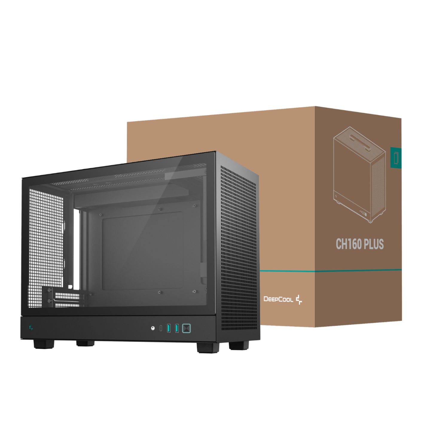 DeepCool CH160 PLUS Micro-ATX Chassis - Black - Stellar Technologies