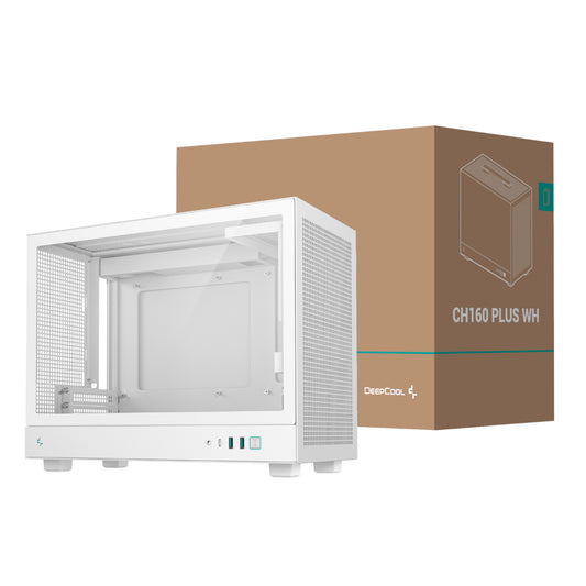 DeepCool CH160 PLUS Micro-ATX Chassis - White - Stellar Technologies