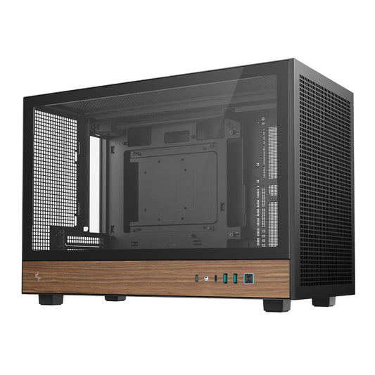DeepCool CH260 Wood mATX Gaming Chassis - Black - Stellar Technologies