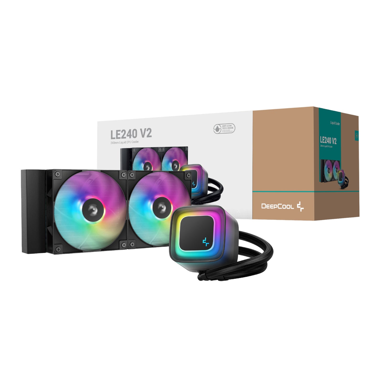 DeepCool LE240 V2 240mm ARGB AIO CPU Liquid Cooler - Black - Stellar Technologies