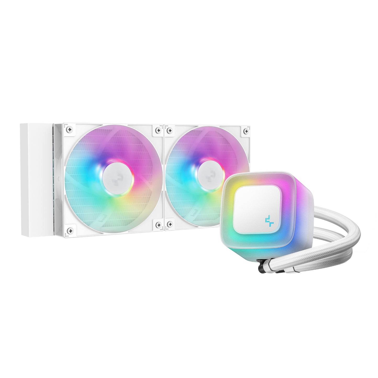 DeepCool LE240 V2 240mm ARGB AIO CPU Liquid Cooler - White - Stellar Technologies