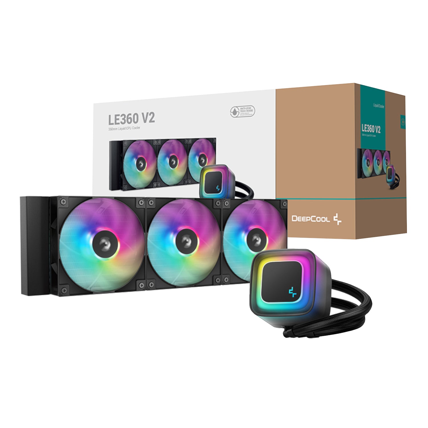 DeepCool LE360 V2 ARGB 360mm AIO Liquid Cooler - Black - Stellar Technologies
