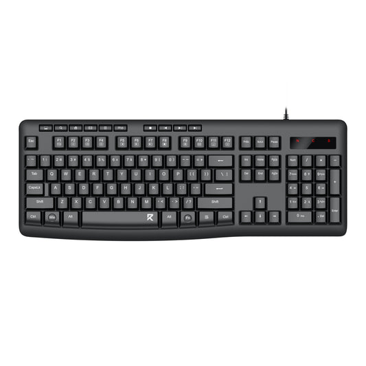 Redragon BK-7366 Full-size Ergonomic Wired Membrane Office Keyboard - Black - Stellar Technologies