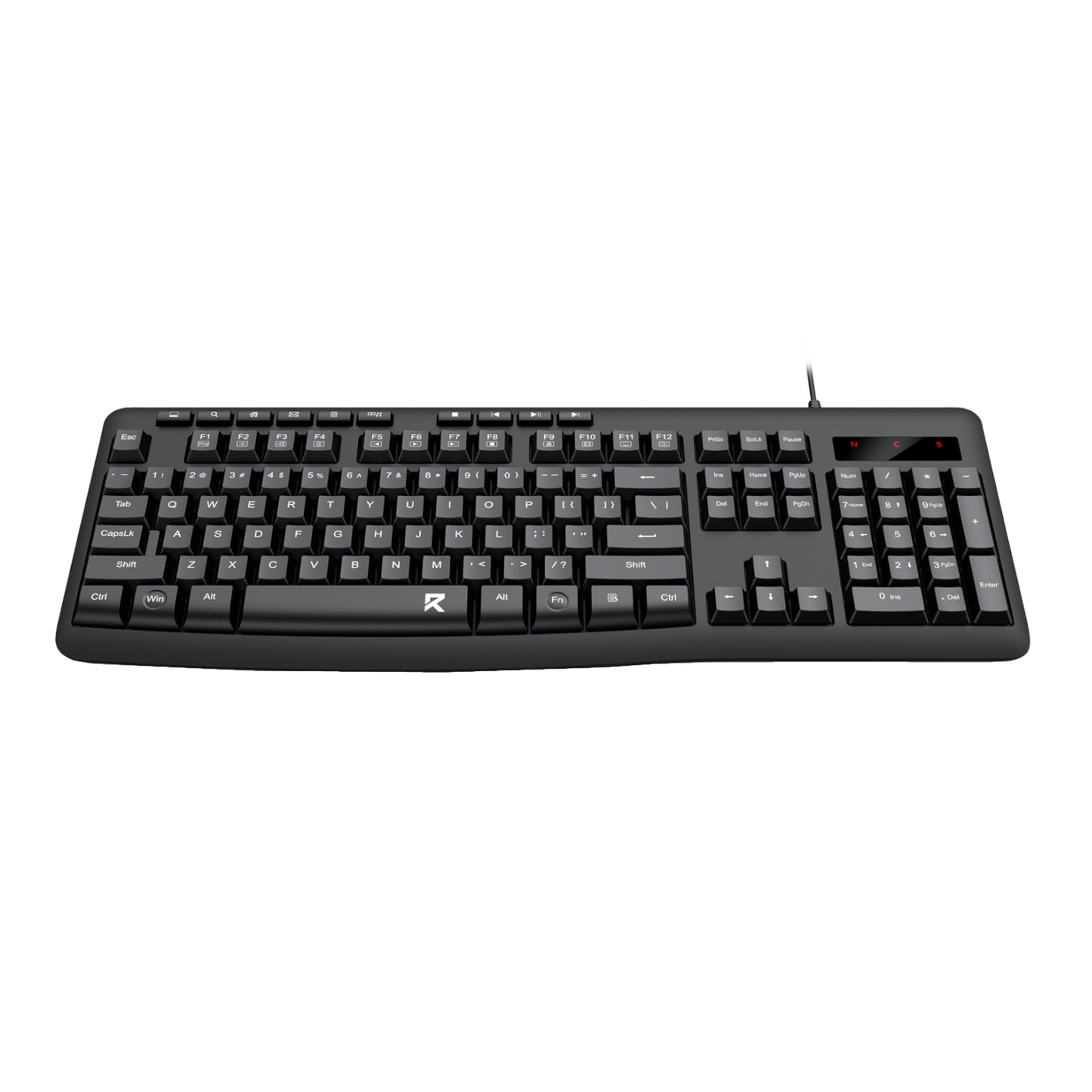 Redragon BK-7366 Full-size Ergonomic Wired Membrane Office Keyboard - Black - Stellar Technologies