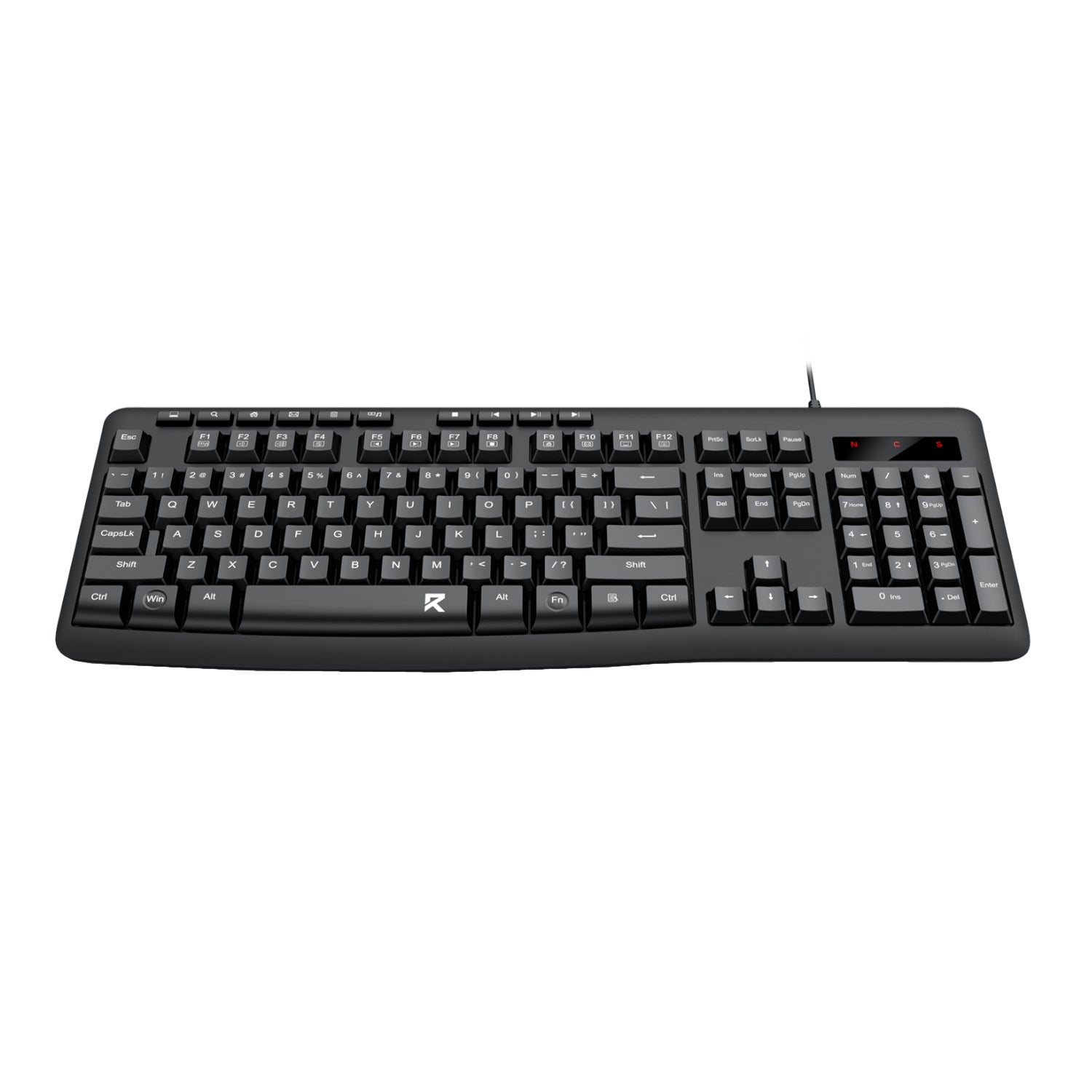 Redragon BK-7366 Full-size Ergonomic Wired Membrane Office Keyboard - Black - Stellar Technologies