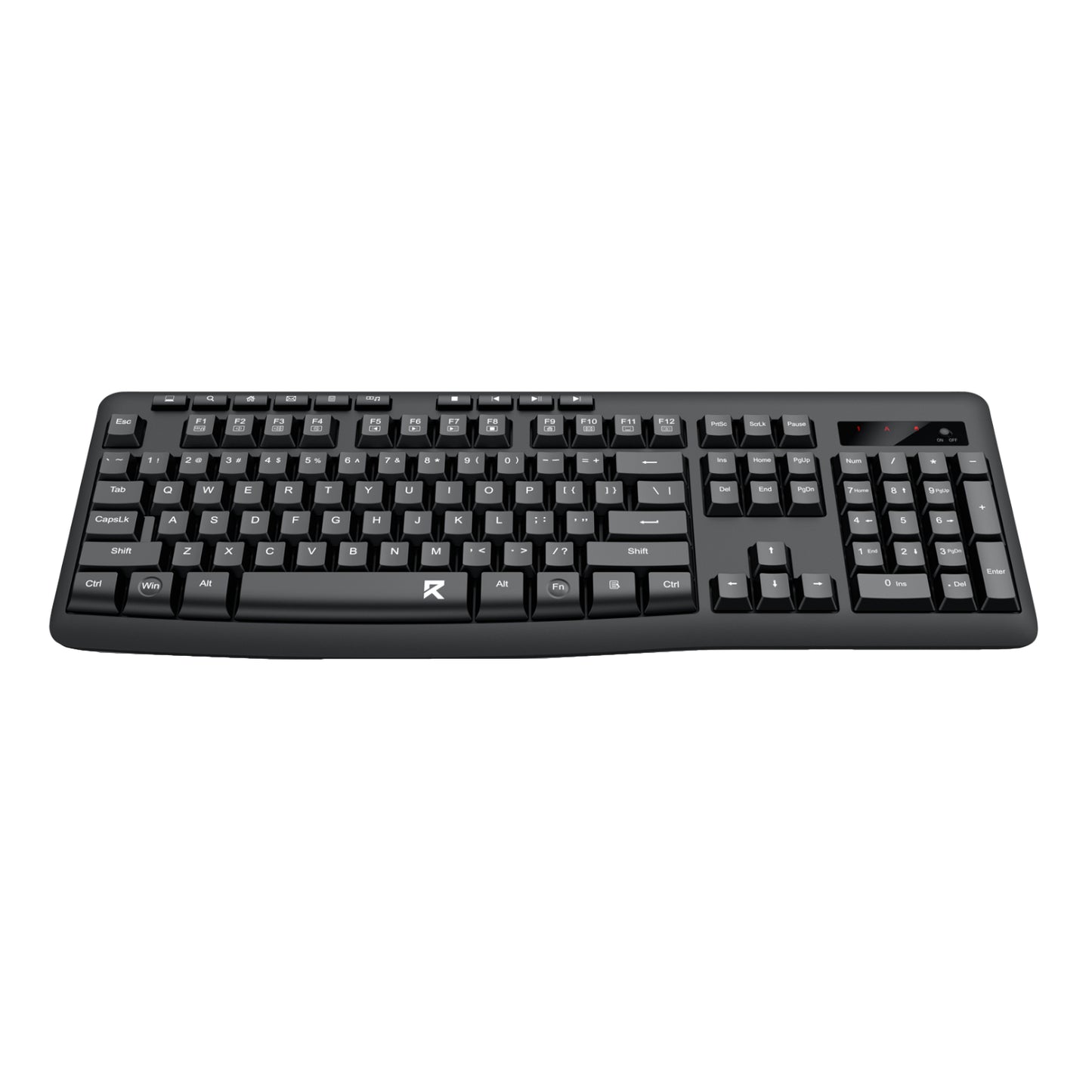 Redragon BK-7367 Full-size Ergonomic Wireless Membrane Office Keyboard - Black - Stellar Technologies