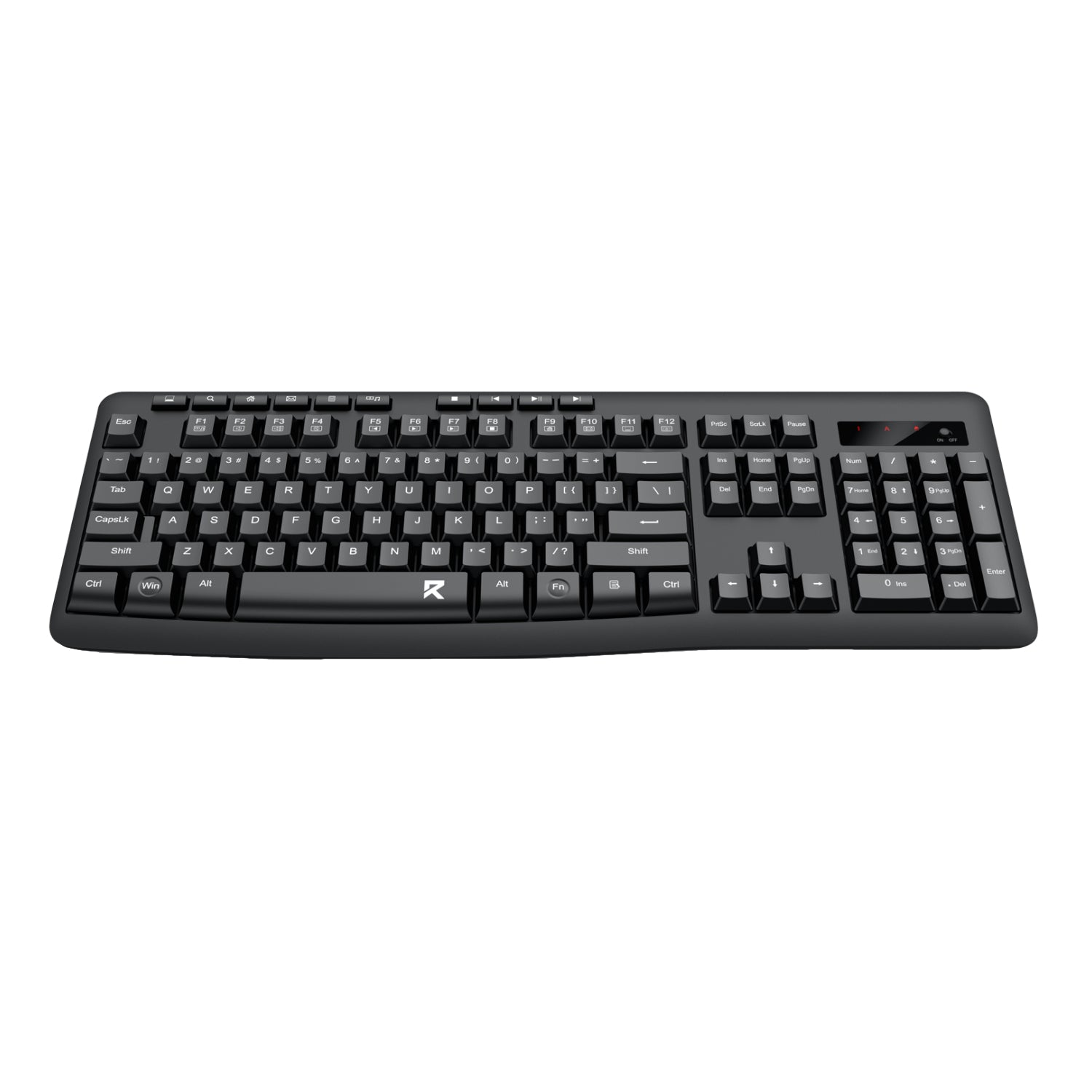 Redragon BK-7367 Full-size Ergonomic Wireless Membrane Office Keyboard - Black - Stellar Technologies