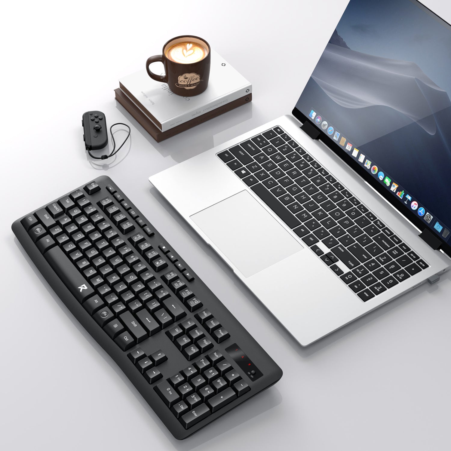 Redragon BK-7367 Full-size Ergonomic Wireless Membrane Office Keyboard - Black - Stellar Technologies