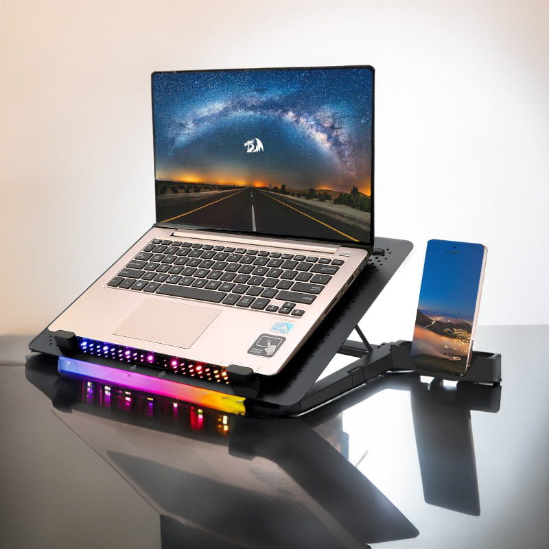 REDRAGON Dual USB 5 Fan RGB Gaming Notebook Stand - Stellar Technologies