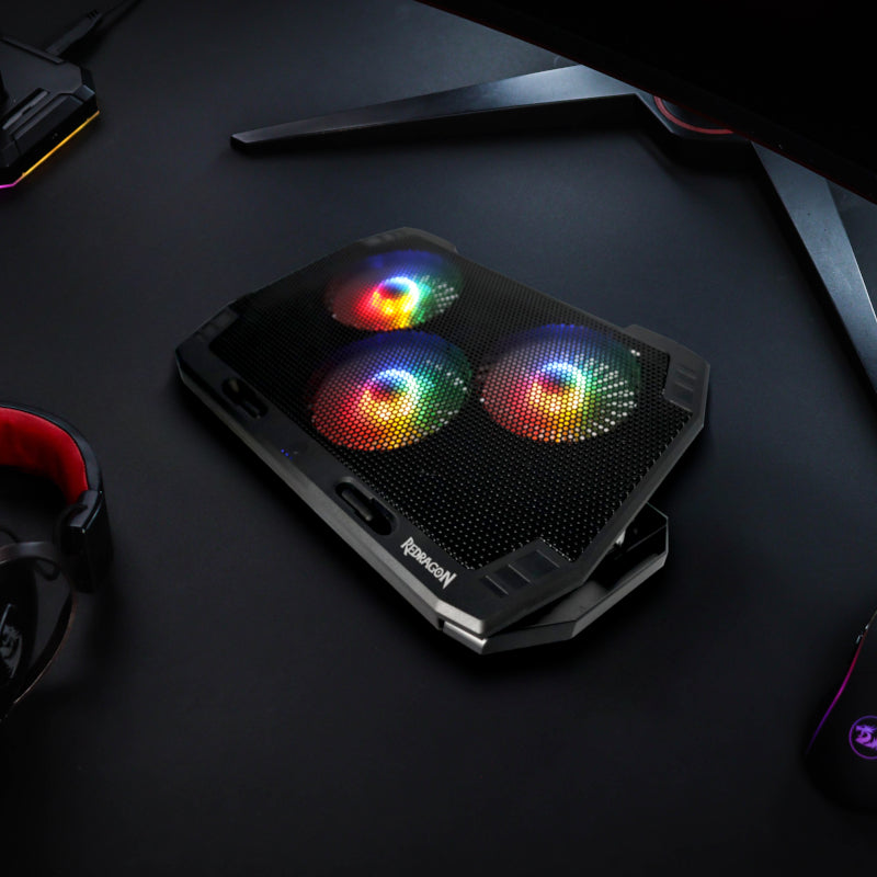REDRAGON Dual USB 3 Fan RGB Gaming Notebook Stand - Stellar Technologies