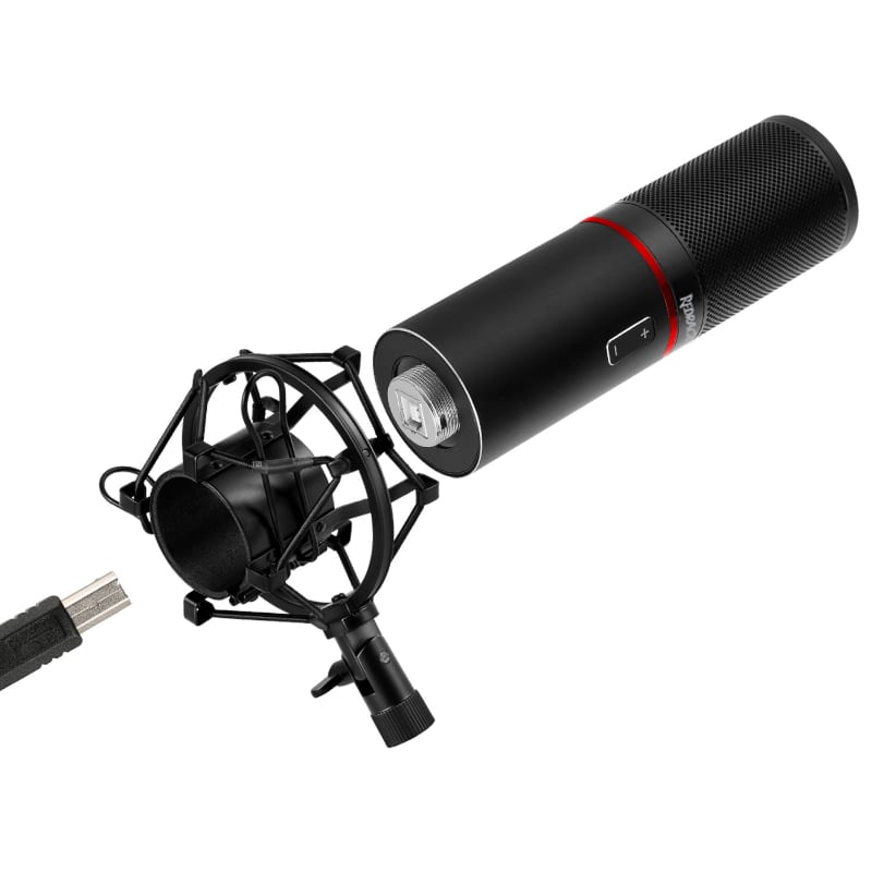 REDRAGON BLAZAR Cardioid USB Gaming Mic and Tripod - Black - Stellar Technologies