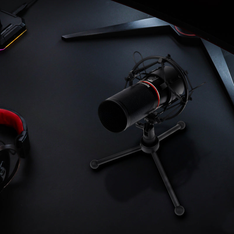 REDRAGON BLAZAR Cardioid USB Gaming Mic and Tripod - Black - Stellar Technologies