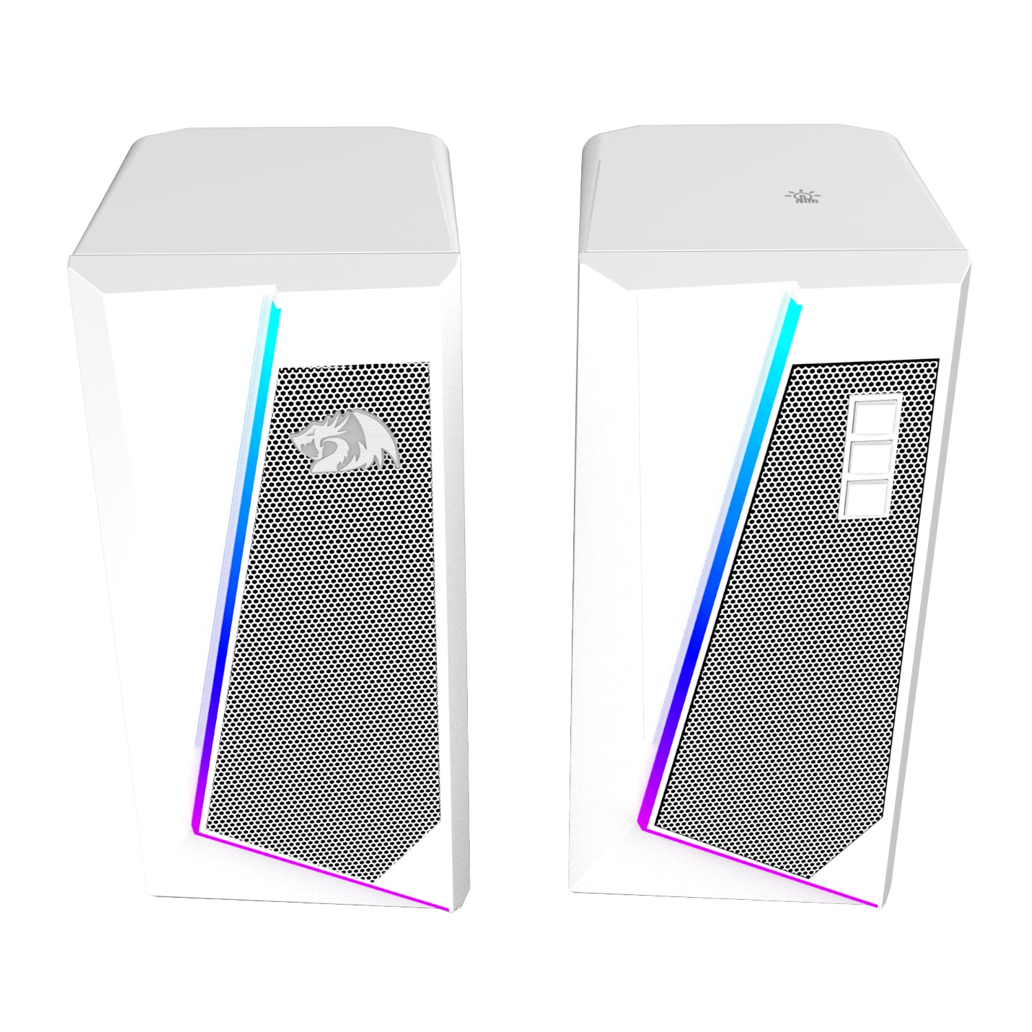 Redragon GS20W ANVIL 3W 2.0 RGB Stereo Desktop PC Speakers - White - Stellar Technologies