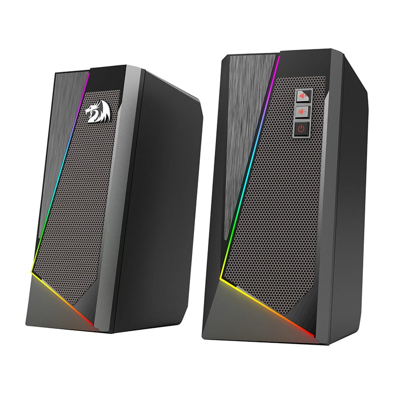REDRAGON 2.0 Satellite Speaker ANVIL 2 x 3W RGB USB|Aux Gaming Speaker - Black - Stellar Technologies