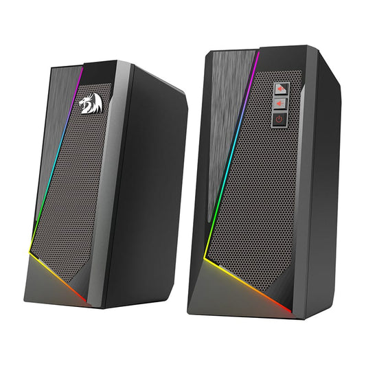 REDRAGON 2.0 Satellite Speaker ANVIL 2 x 3W RGB USB|Aux Gaming Speaker - Black - Stellar Technologies