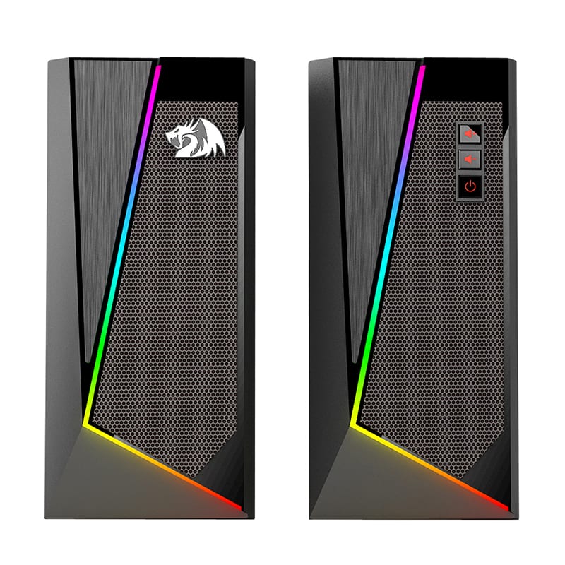 REDRAGON 2.0 Satellite Speaker ANVIL 2 x 3W RGB USB|Aux Gaming Speaker - Black - Stellar Technologies