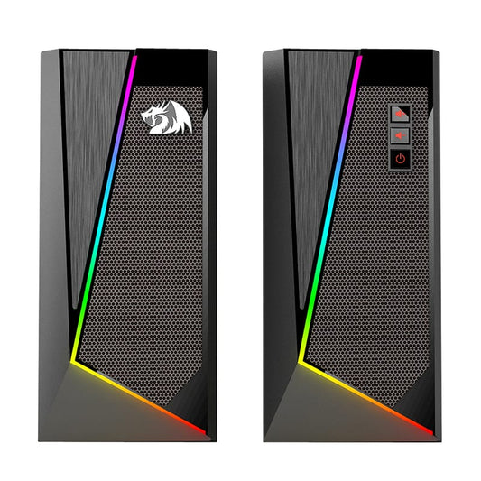 REDRAGON 2.0 Satellite Speaker ANVIL 2 x 3W RGB USB|Aux Gaming Speaker - Black - Stellar Technologies