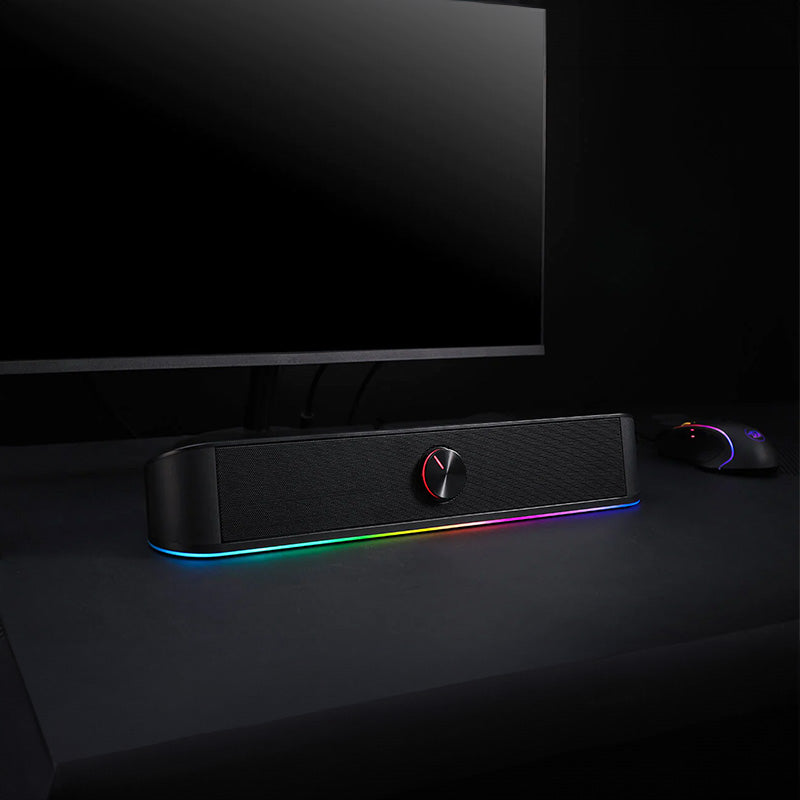 REDRAGON 2.0 Sound Bar ADIEMUS 2 x 3W RGB USB|Aux PC Gaming Speaker - Black - Stellar Technologies