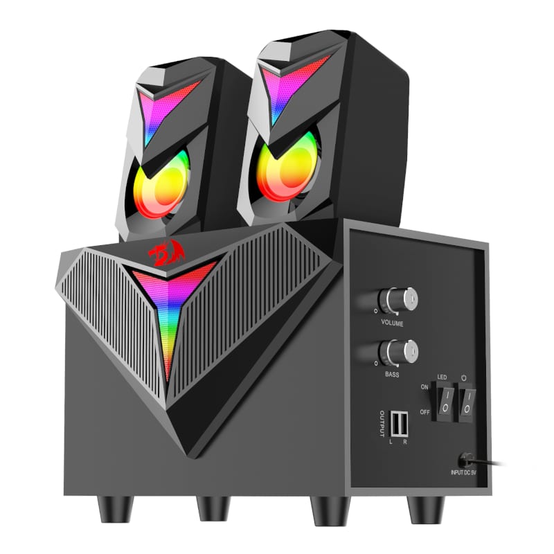 REDRAGON 2.1 Satellite Speaker TOCCATA RGB 11W Gaming Speaker - Black - Stellar Technologies