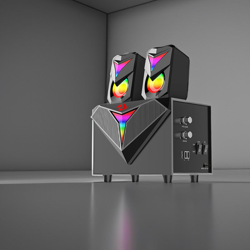 REDRAGON 2.1 Satellite Speaker TOCCATA RGB 11W Gaming Speaker - Black - Stellar Technologies